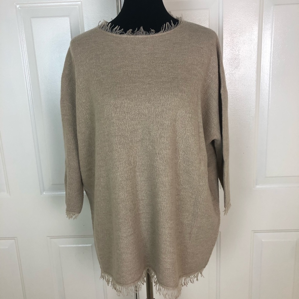 The Script 100% Cashmere 3/4 Sleeve Tunic Top NWT